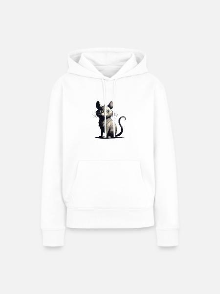 Miez - Frauen Premium Bio Hoodie - Weiß