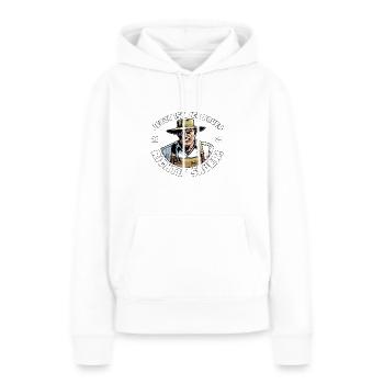 Protestation des paysans - Sweat à capuche Premium bio Femme - blanc - Devant - Julia (174cm)