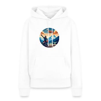 spread free - Frauen Premium Bio Hoodie - Weiß - Vorne - Julia (174cm)