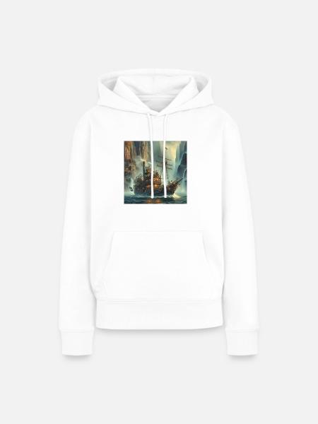 Steampunk-Boot - Frauen Premium Bio Hoodie - Weiß