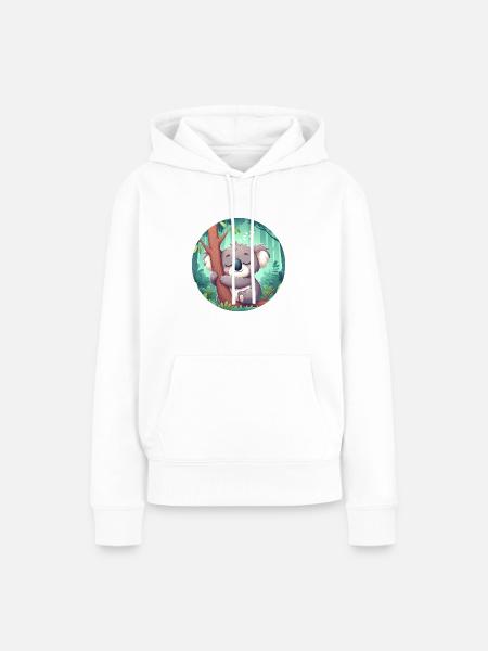 glücklicher Koalabär Koala - Frauen Premium Bio Hoodie - Weiß