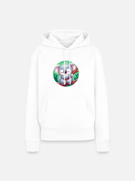 glücklicher Koalabär Koala - Frauen Premium Bio Hoodie - Weiß