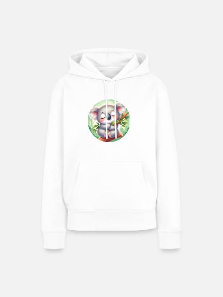 glücklicher Koalabär Koala - Frauen Premium Bio Hoodie - Weiß