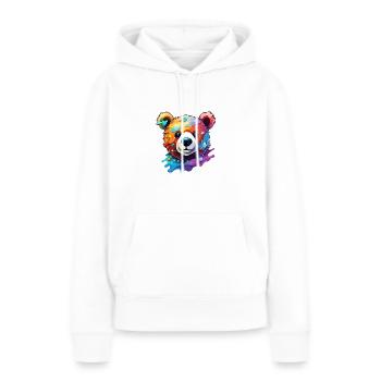 Ours en peluche / Peluche / Animal en peluche / Idée cadeau - Sweat à capuche Premium bio Femme - blanc - Devant - Julia (174cm)