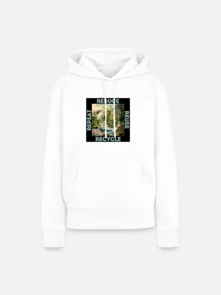 Reduce, Reuse, Recycle, Repeat! - Frauen Premium Bio Hoodie - Weiß