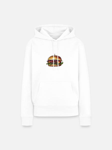 Burger Illustration - Frauen Premium Bio Hoodie - Weiß