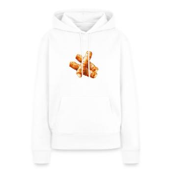 Délicieux bâtonnets de mozzarella Graphique - Sweat à capuche Premium bio Femme - blanc - Devant - Julia (174cm)