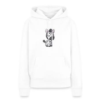 Comic-Stil Kawaii Zebra Aufkleber – Isoliert - Frauen Premium Bio Hoodie - Weiß - Vorne - Julia (174cm)