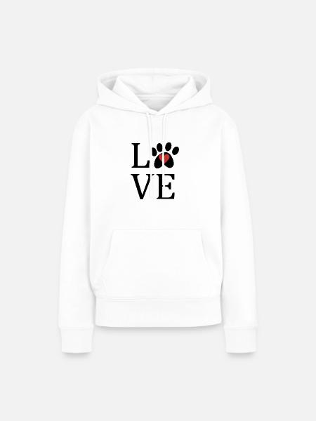 Ich liebe Tiere! - Frauen Premium Bio Hoodie - Weiß