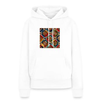 Modernes Ajrakh-Muster - Frauen Premium Bio Hoodie - Weiß - Vorne - Julia (174cm)