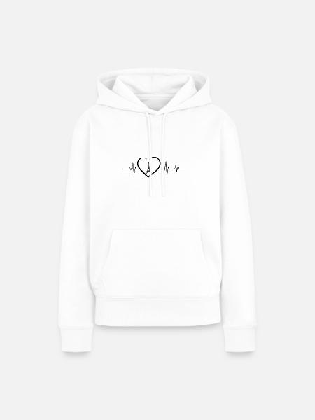 Herzschlag des Eiffelturms - Frauen Premium Bio Hoodie - Weiß