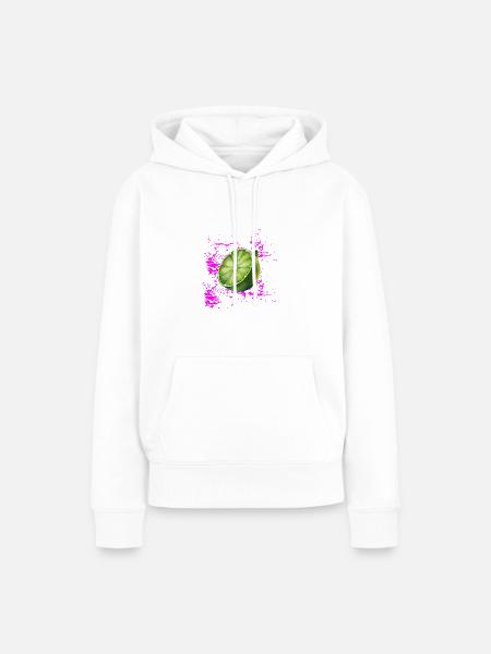 Limette - Frauen Premium Bio Hoodie - Weiß