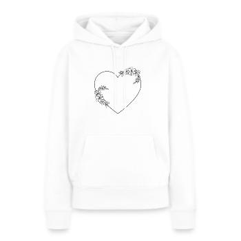 Cadre Coeur - Sweat à capuche Premium bio Femme - blanc - Devant - Julia (174cm)