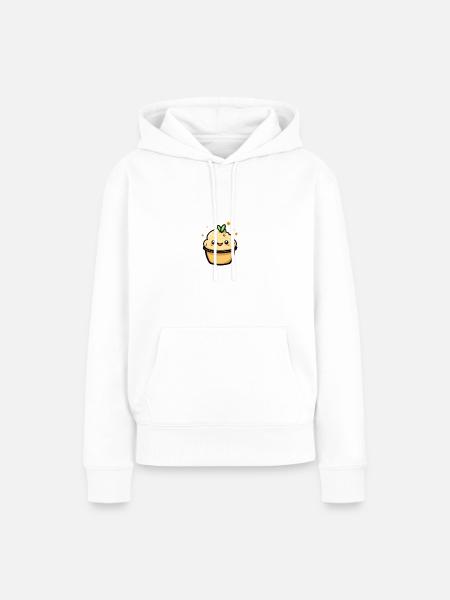 Lächelnder Hummus-Dip - Frauen Premium Bio Hoodie - Weiß