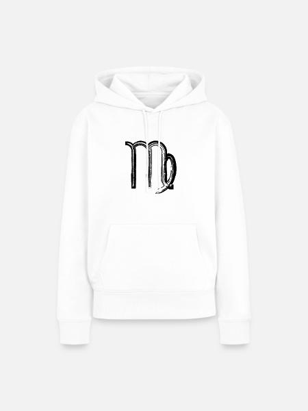 Zodiac Design VIRGO (Jungfrau) - Frauen Premium Bio Hoodie - Weiß