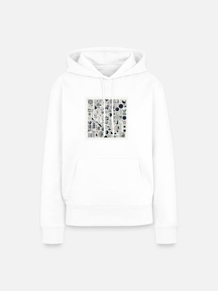 Geometrisches Muster - Frauen Premium Bio Hoodie - Weiß