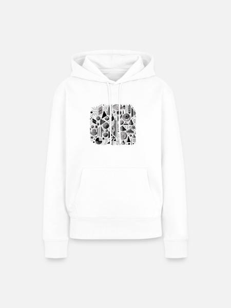 Geometrisches Muster - Frauen Premium Bio Hoodie - Weiß