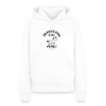 Ich kann nicht, ich habe Pony - Frauen Premium Bio Hoodie - Weiß - Vorne - Julia (174cm)
