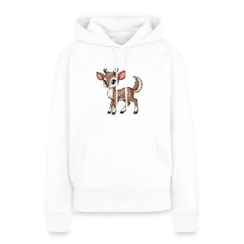 Filles cerf png - Sweat à capuche Premium bio Femme - blanc - Devant - Julia (174cm)