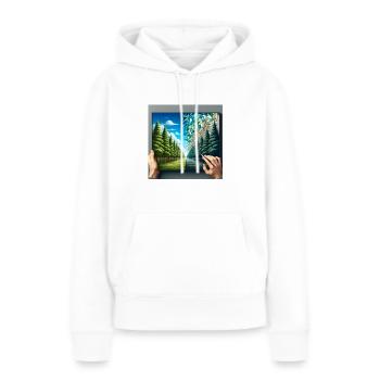 Digital Forest - Frauen Premium Bio Hoodie - Weiß - Vorne - Julia (174cm)