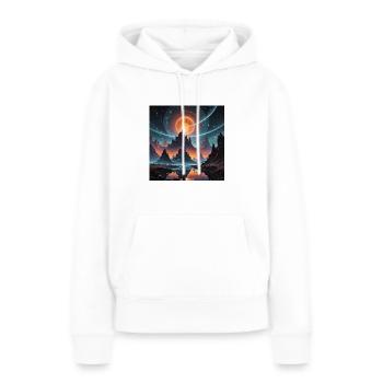 Berg der Erleuchtung - Frauen Premium Bio Hoodie - Weiß - Vorne - Julia (174cm)