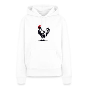 Hahn - Frauen Premium Bio Hoodie - Weiß - Vorne - Julia (174cm)