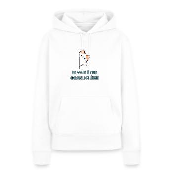 Ich werde großer Bruder sein - Bald großer Bruder - Frauen Premium Bio Hoodie - Weiß - Vorne - Julia (174cm)