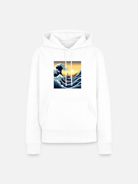 Mystic Waves - Frauen Premium Bio Hoodie - Weiß