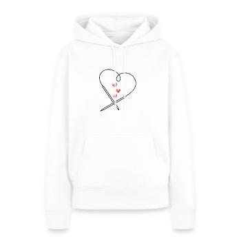 Tricot Tricot Crochet Tricoteur - Sweat à capuche Premium bio Femme - blanc - Devant - Julia (174cm)