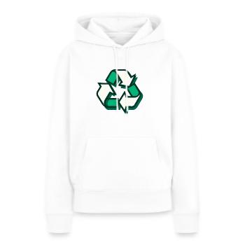 Recyclage - Sweat à capuche Premium bio Femme - blanc - Devant - Julia (174cm)