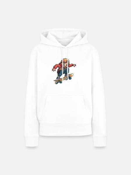 Skaten Sk8 - Frauen Premium Bio Hoodie - Weiß
