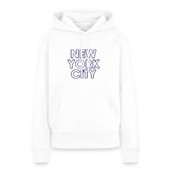 New York City - NYC - NY - Manhattan - Brooklyn - Sweat à capuche Premium bio Femme - blanc - Devant - Julia (174cm)
