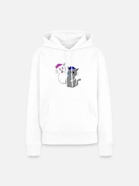 Halunke & Halunka - Frauen Premium Bio Hoodie - Weiß