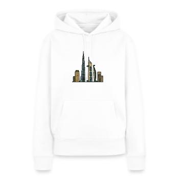 Horizon de Dubaï - Sweat à capuche Premium bio Femme - blanc - Devant - Julia (174cm)
