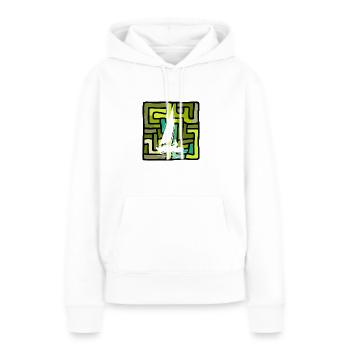 Yacht marin - Sweat à capuche Premium bio Femme - blanc - Devant - Julia (174cm)