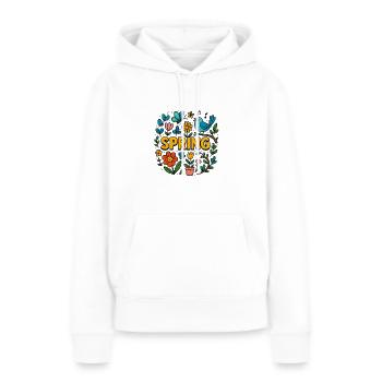 Spring Awakening – Flowers & Butterflies Design - Women’s Premium Organic Hoodie - white - Front - Julia (174cm)