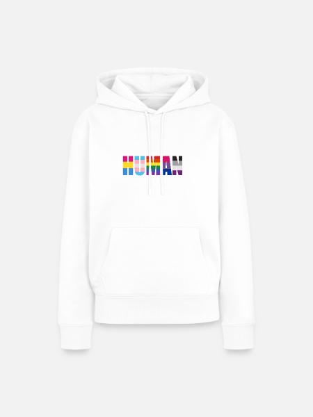 HUMAN - Rainbow - Frauen Premium Bio Hoodie - Weiß