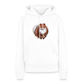 Cute Spitz court vers vous - Spitz Dog Design - Sweat à capuche Premium bio Femme - blanc - Devant - Julia (174cm)