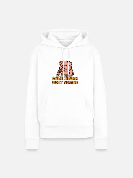 SchweinLine - Frauen Premium Bio Hoodie - Weiß