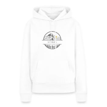 Minimalistisches Kitzbühel-Logo - Frauen Premium Bio Hoodie - Weiß - Vorne - Julia (174cm)