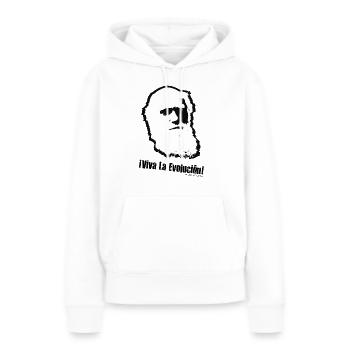 Charles Darwin: Viva La Evolucion! - Sweat à capuche Premium bio Femme - blanc - Devant - Julia (174cm)