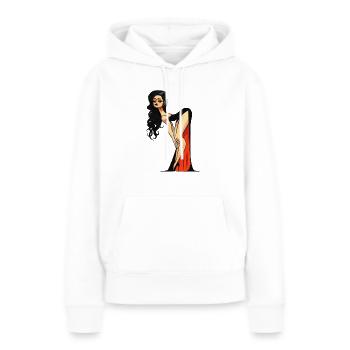 Vampire Pin-up (no bg) - Sweat à capuche Premium bio Femme - blanc - Devant - Julia (174cm)