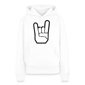 Rock Hand Pommesgabel Devilhand - Frauen Premium Bio Hoodie - Weiß - Vorne - Julia (174cm)
