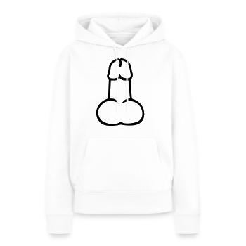 Penis - Sweat à capuche Premium bio Femme - blanc - Devant - Julia (174cm)