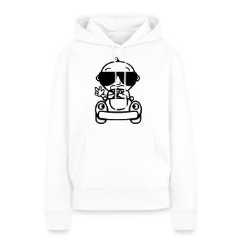 Baby Cool fährt Auto - Frauen Premium Bio Hoodie - Weiß - Vorne - Julia (174cm)