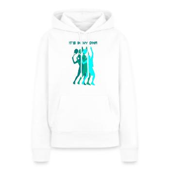 c’est dans mon ADN, tennis, smash - Sweat à capuche Premium bio Femme - blanc - Devant - Julia (174cm)