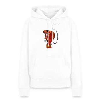 Cobra en laisse - Sweat à capuche Premium bio Femme - blanc - Devant - Julia (174cm)