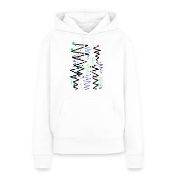 Destinations colorées. - Sweat à capuche Premium bio Femme - blanc - Devant - Julia (174cm)