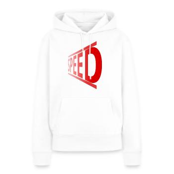 Speed - Sweat à capuche Premium bio Femme - blanc - Devant - Julia (174cm)