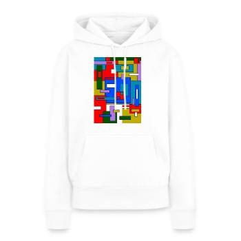 Abstrakte Geometrie - Frauen Premium Bio Hoodie - Weiß - Vorne - Julia (174cm)